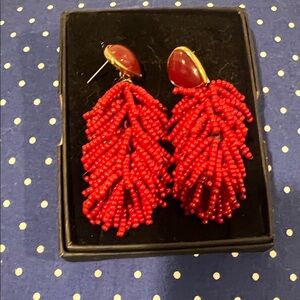 Elegant Red Beaded Earrings